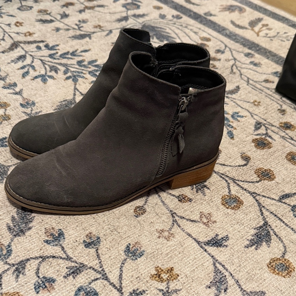 Blondo Classic Gray Suede Ankle Boots